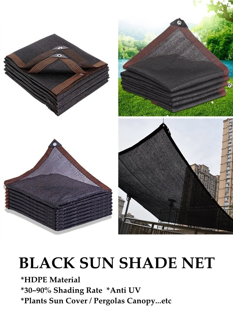 30%~90% Shading Anti-UV Black HDPE Sunshade Net Greenhouse Garden Succulent Plants Cover Netting Swimming Pool Sun Shade Net