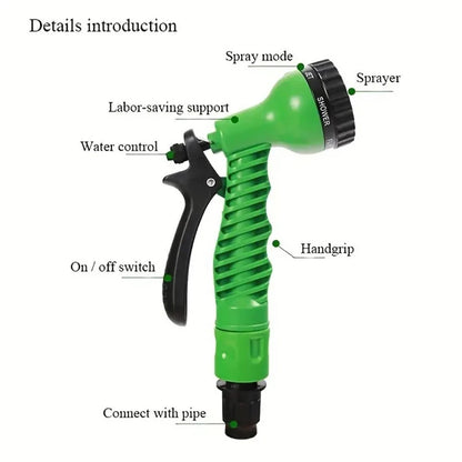 Tuyau d'Arrosage Extensible avec Pistolet Haute Pression 7 Modes