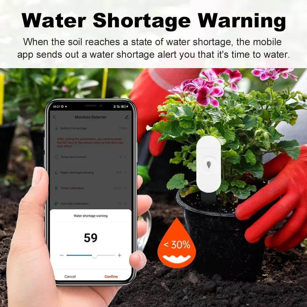 Capteur d'Humidité du Sol ZigBee Tuya – Température & Humidité | Jardin Connecté