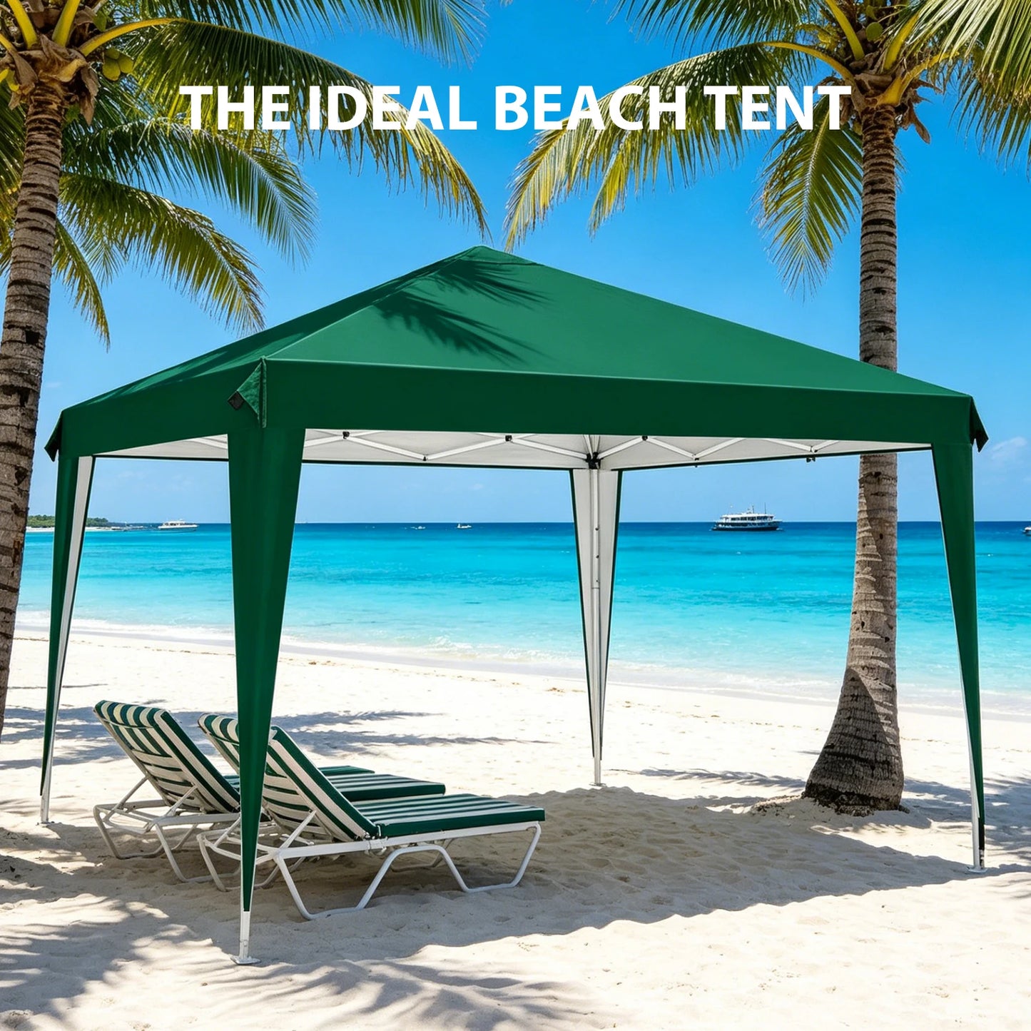 Kiosque Pliant Pop-Up 3x3 m – Toile Oxford 420D UPF 50+, Imperméable, Sac de Transport Inclus