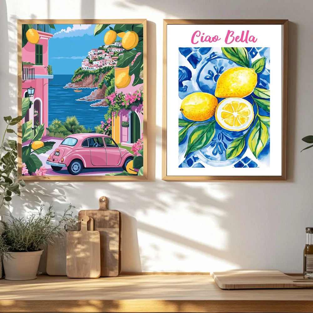 Affiche Capri Citrons La Dolce Vita