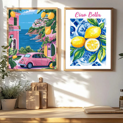 Affiche Capri Citrons La Dolce Vita