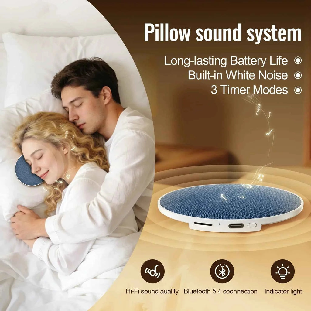 Enceinte Sous-Oreiller Bluetooth 5.4 – Son HiFi Privé, Aide au Sommeil, 360°