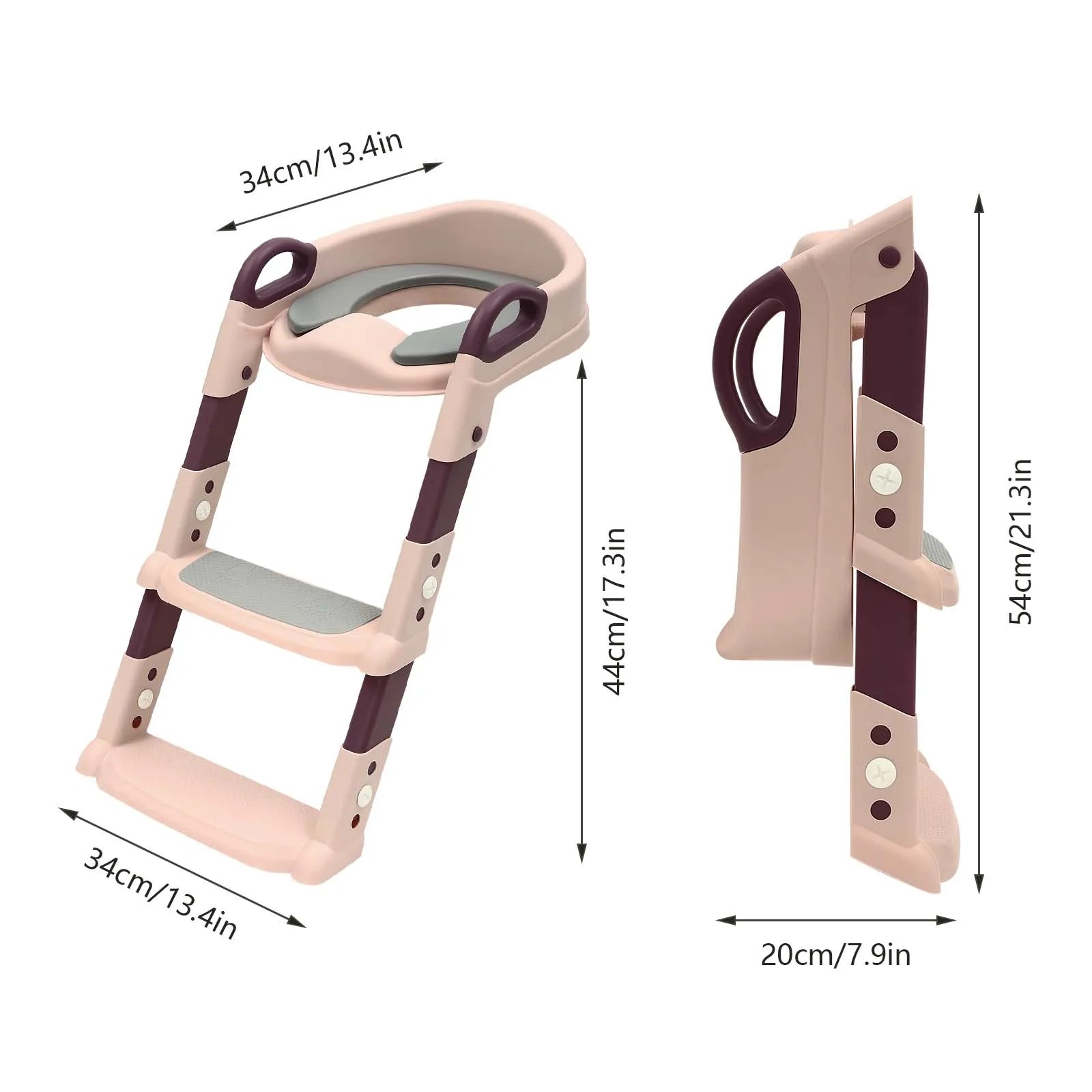 Réducteur de Toilette avec Marches pour Enfants 2-7 ans - Siège Pot Pliable Ajustable