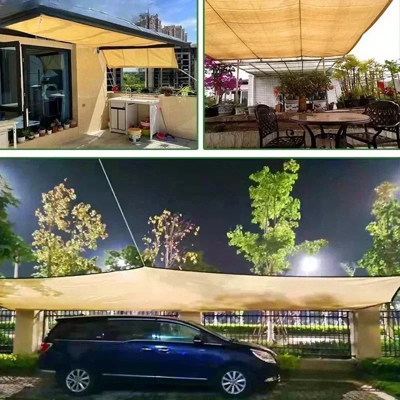 Toile d'Ombrage HDPE Beige 85-90% - Protection UV Jardin Pergola Terrasse - Tailles Multiples