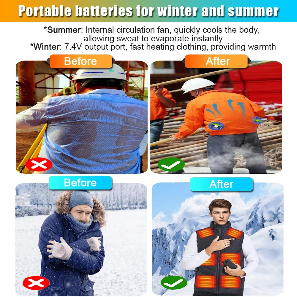 Powerbank Chauffante 30000mAh 40000mAh Batterie Externe Chauffage Veste Gants Gilet Chauffant DC