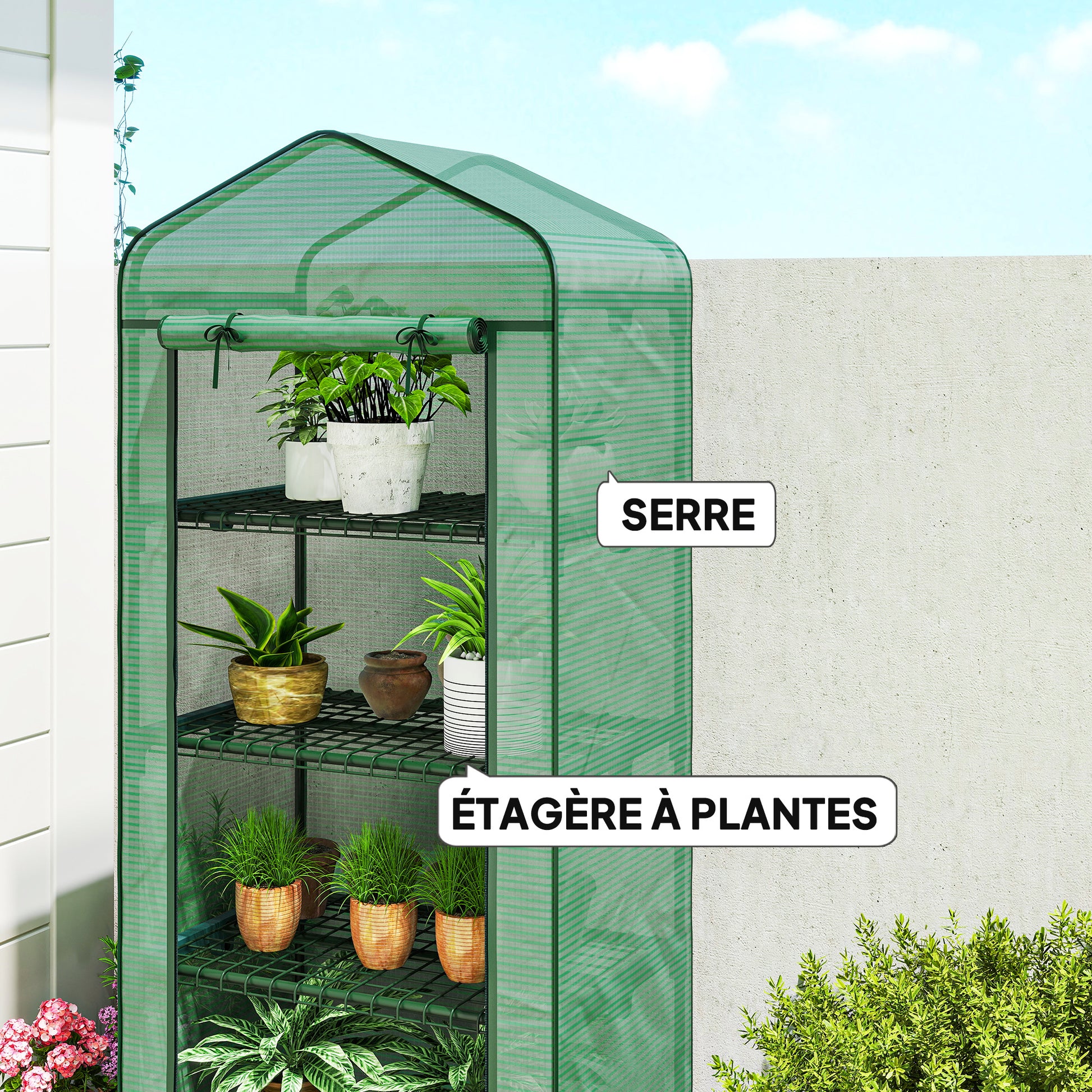 Serre Balcon Outsunny 4 Étagères 