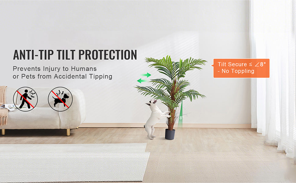 Palmier Artificiel 120/150/180 cm – Fausse Plante en PE, Anti-Basculement, Faible Entretien