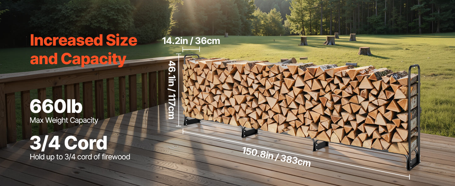 Range-Bûches Extérieur avec Bâche Imperméable 600D – 3 Tailles | SucceBuy