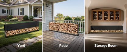 Range-Bûches Extérieur avec Bâche Imperméable 600D – 3 Tailles | SucceBuy