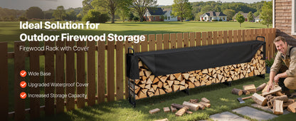 Range-Bûches Extérieur avec Bâche Imperméable 600D – 3 Tailles | SucceBuy