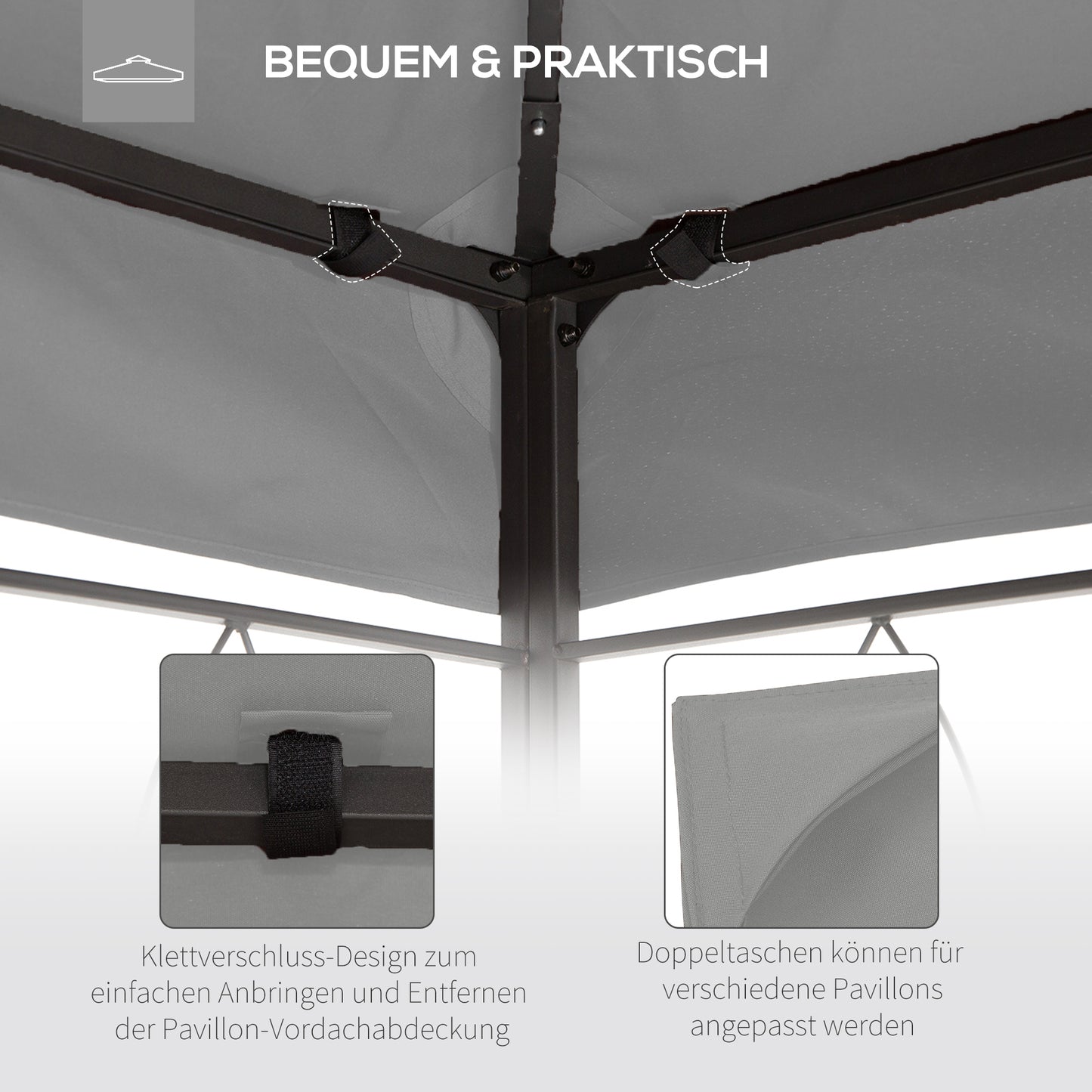 Toit de Remplacement Pavillon de Jardin 3x4m – Polyester 180g/m² Anti-UV | Outsunny