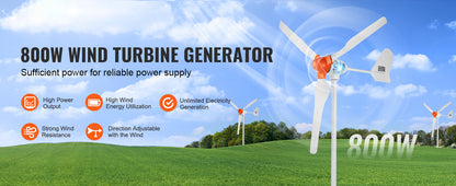 Éolienne 12V 500W/800W SucceBuy avec Contrôleur MPPT – Kit Complet